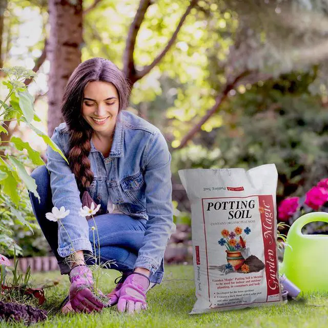 Alt view image 5 of 6 - Michigan Peat General Purpose Potting Soil Mix for Indoor Outdoor Planter Container Plant Flower Gardening, 20 Pound Bag (6 Pack)