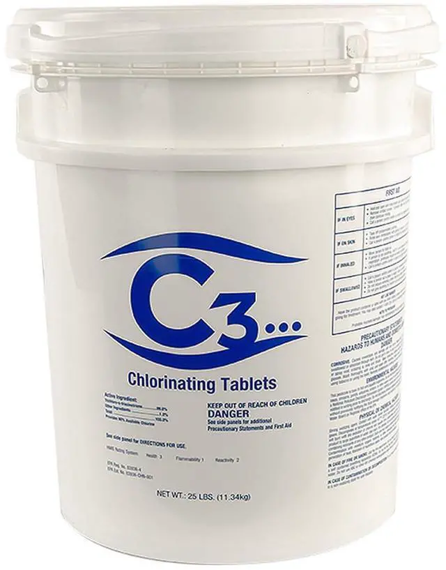 Main image of 3" Stabilized Chlorine Tablets for Swimming Pools | Easy to Use | for Above Ground or Inground Pool | Individually Wrapped Chlorinating Tabs | Slow Dissolving | 25 lbs