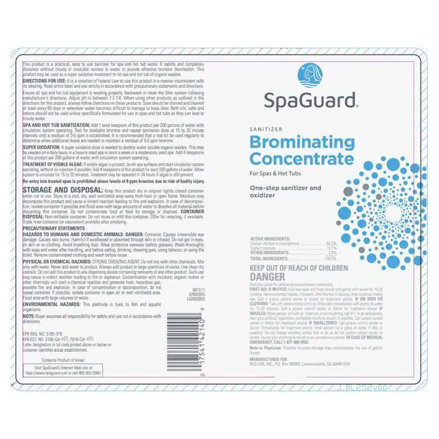 Alt view image 2 of 2 - Brominating Concentrate for Spas & Hot Tubs, 14 oz, Pack of 2, One-Step Sanitizer & Oxidizer, pH Neutral, Easy to Use, Fast-Dissolving Brominating Granules