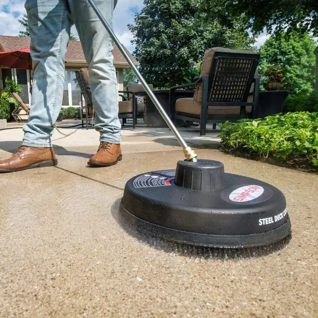 Alt view image 6 of 6 - Cleaning 80165 Universal 15" Steel Pressure Washer Surface Cleaner for Cold Water Machines, 1/4" Quick Connection, Recommended Min 2200 PSI up to Max of 3700 PSI, Black