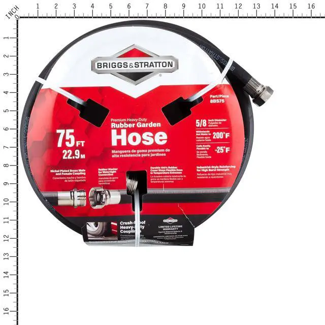 Alt view image 3 of 4 - Briggs and Stratton 8BS75 75-Foot Premium Heavy-Duty Rubber Garden Hose, Brass