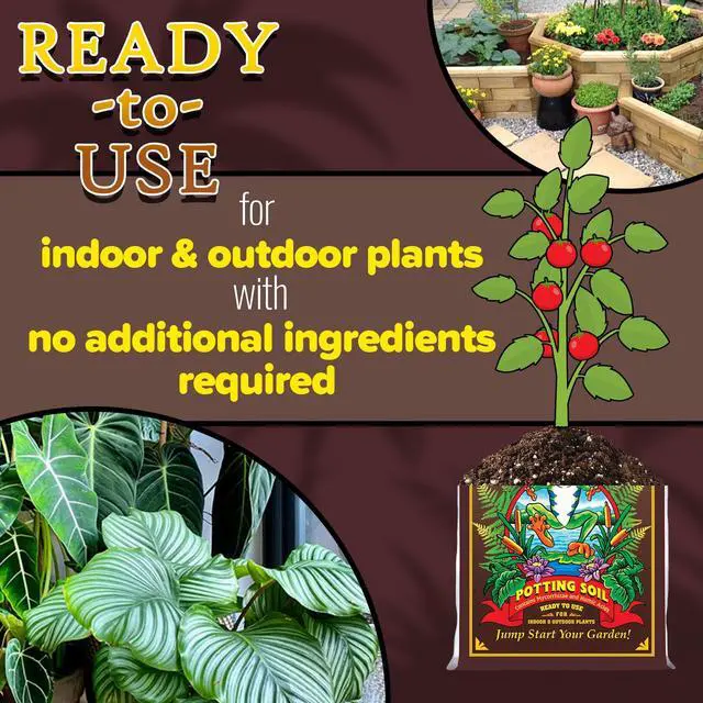 Alt view image 5 of 6 - Happy Frog Potting Soil - Ready-to-Use Amended Container Blend with Soil Microbes, Earthworm Castings, Bat Guano, and Aged Forest Products for Indoor & Outdoor Plants - 12 Quart (Pack of 3)