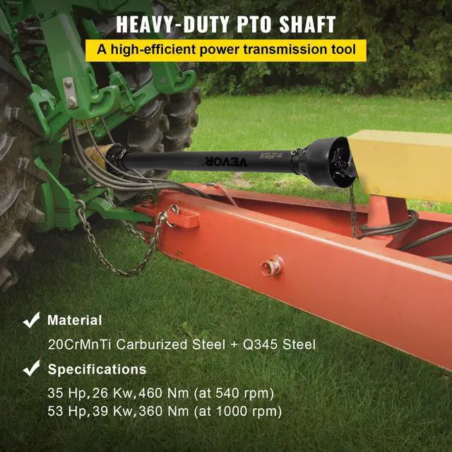 Alt view image 2 of 6 - PTO Shaft, 1-3/8" PTO Drive Shaft, 6 Spline Tractor, Round Implement Ends PTO Driveline Shaft, Series 4 Tractor PTO Shaft, 43"-61" Brush Hog PTO Shaft Black, for Finish Mower, Rotary Cutter