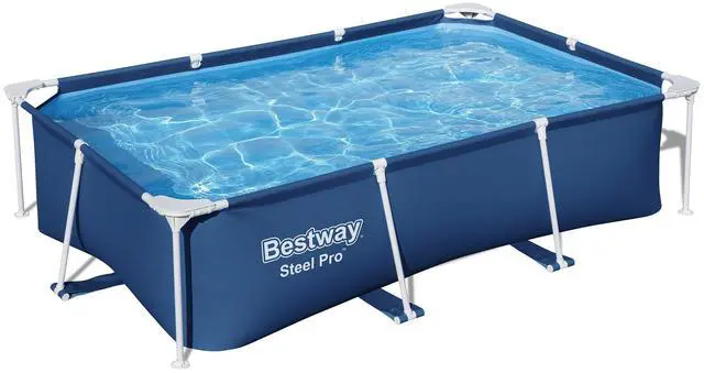Main image of Steel Pro 8.5 Feet x 67 Inch x 24 Inch Rectangular Steel Frame Above Ground Outdoor Backyard Swimming Pool, Blue (Pool Only)