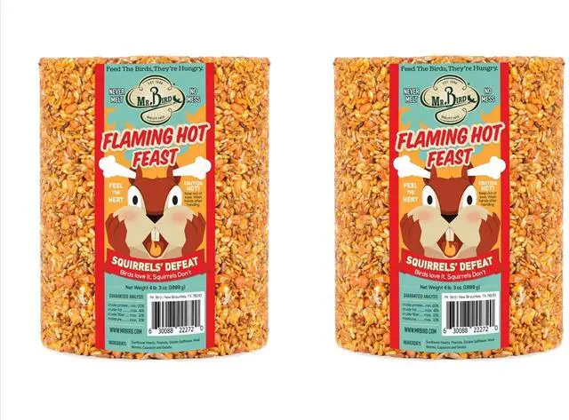 Alt view image 2 of 2 - 2-Pack of Flaming Hot Feast Large Wild Bird Seed Cylinder 4 lbs. 3 oz