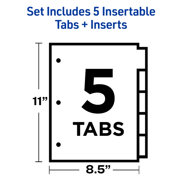 Alt view image 2 of 6 - Avery® Paper Dividers, Insertable Big Tab, 5-Tab, Multicolor, 6 Sets