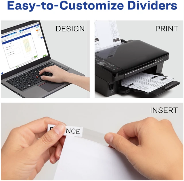 Alt view image 4 of 7 - Avery® Paper Dividers, Insertable Big Tab, 8-Tab, Clear, 6 Sets