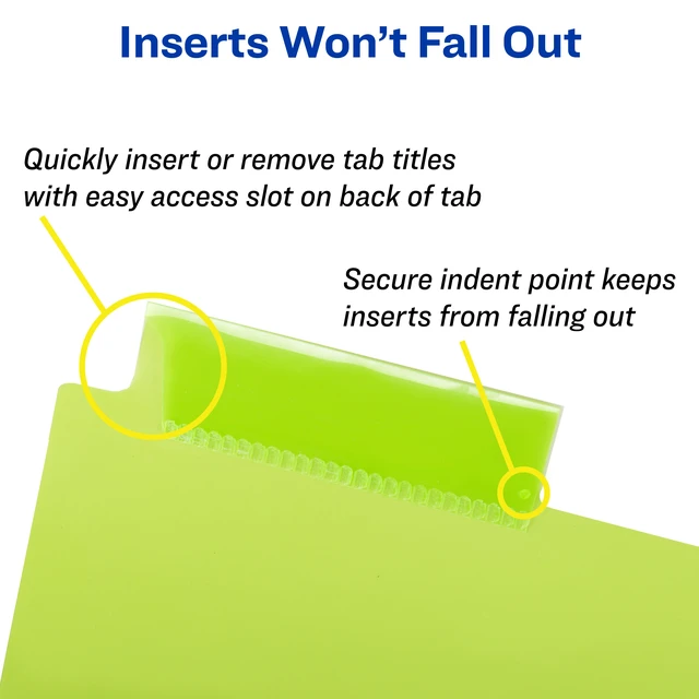 Alt view image 6 of 7 - Avery® Plastic Dividers, Insertable Big Tab, 8-Tab, Multicolor, 3 Set