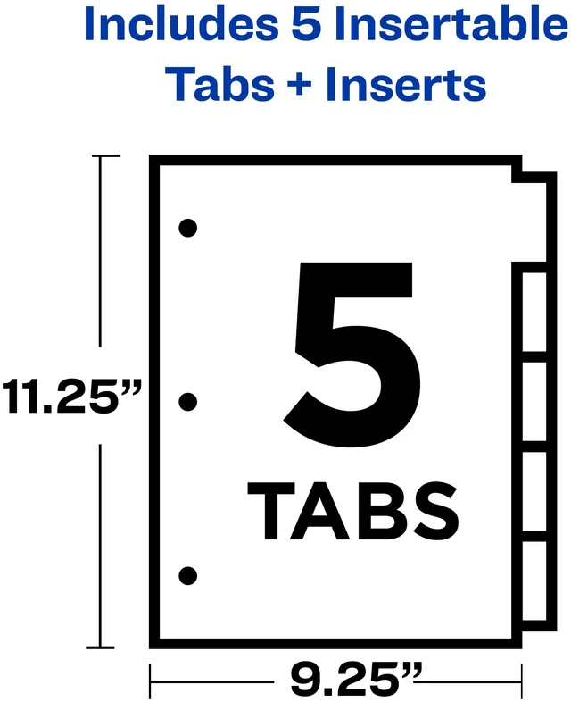 Alt view image 4 of 7 - Avery® Plastic Dividers, Insertable Big Tab, 5-Tab, Multicolor, 1 Set
