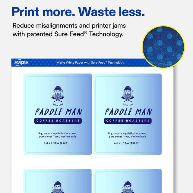 Alt view image 5 of 7 - Avery® Matte White Rectangle Labels, 4" x 3-1/3", 100 Labels