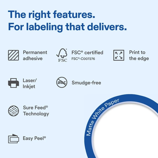 Alt view image 2 of 7 - Avery® Matte White Rectangle Labels, 2" x 3", 200 Labels