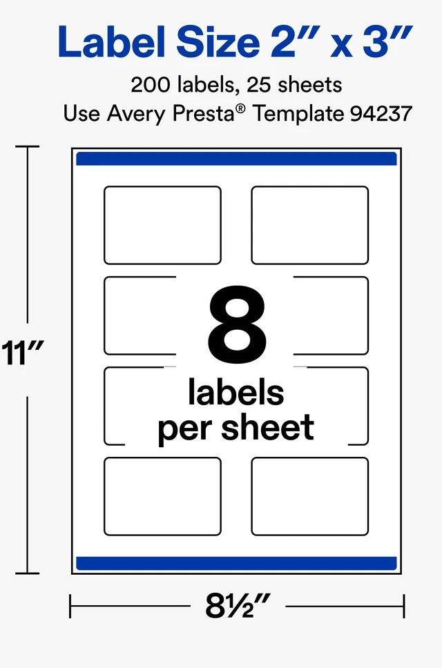 Alt view image 4 of 7 - Avery® Matte White Rectangle Labels, 2" x 3", 200 Labels
