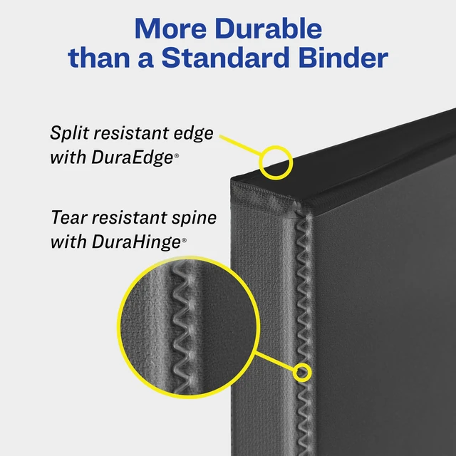 Alt view image 4 of 7 - Avery® Durable View 3 Ring Binders, 3" Slant Rings, 4 White Binders
