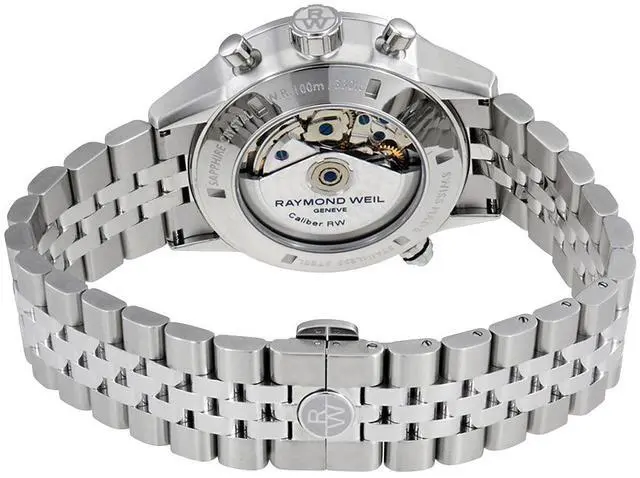 Alt view image 3 of 3 - Raymond Weil Freelancer Automatic Chronograph Stainless Steel White Dial Date Mens Watch 7740-ST-30001