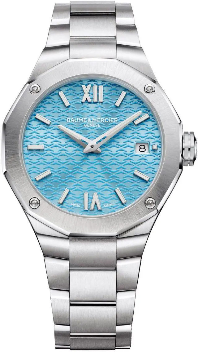Main image of Baume & Mercier Riviera Stainless Steel Blue Dial Date Quartz Womens Watch M0A10612