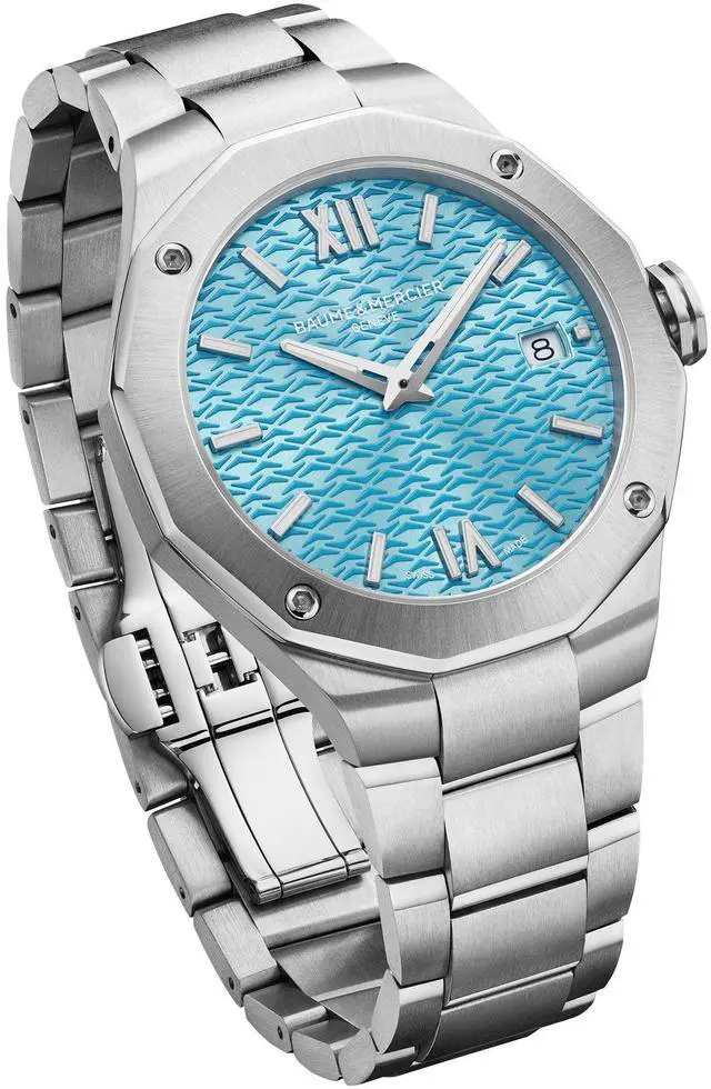 Alt view image 2 of 3 - Baume & Mercier Riviera Stainless Steel Blue Dial Date Quartz Womens Watch M0A10612