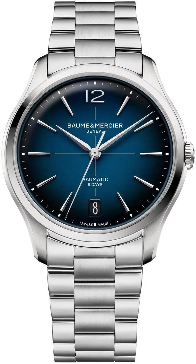 Main image of Baume & Mercier Clifton Baumatic Automatic Stainless Steel Blue Dial Date Mens Watch M0A10792