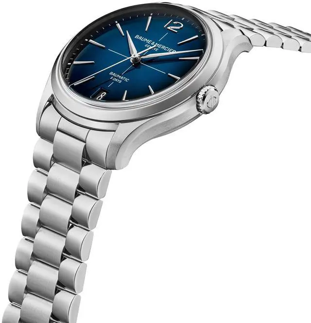Alt view image 2 of 3 - Baume & Mercier Clifton Baumatic Automatic Stainless Steel Blue Dial Date Mens Watch M0A10792