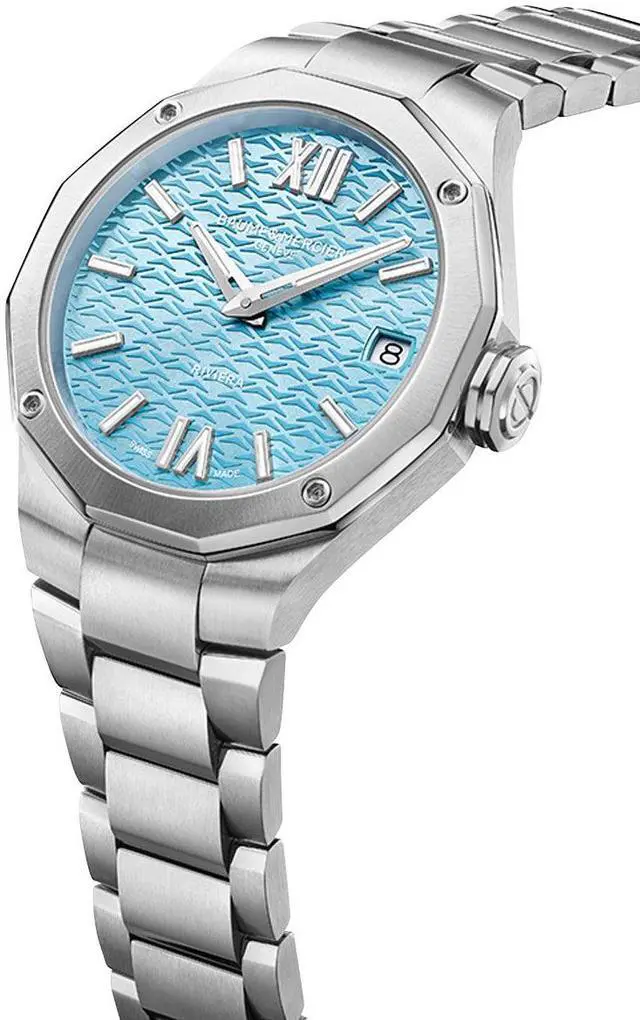 Alt view image 2 of 3 - Baume & Mercier Riviera Stainless Steel Blue Dial Date Quartz Womens Watch M0A10811