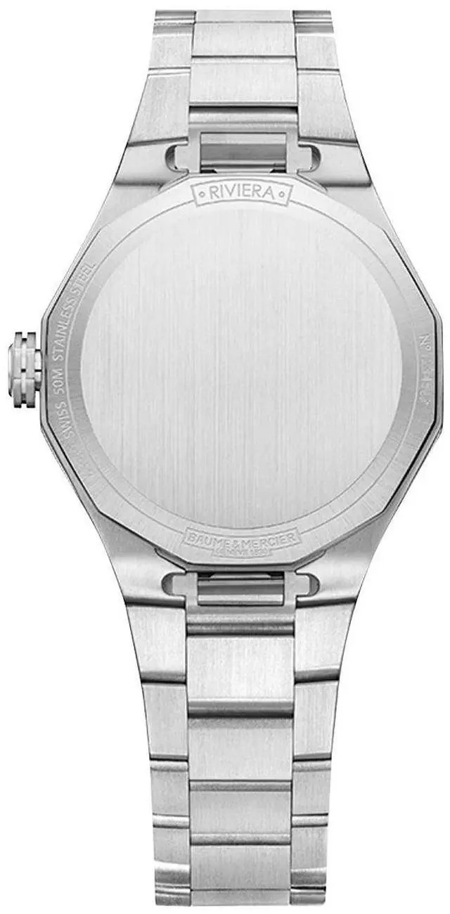 Alt view image 3 of 3 - Baume & Mercier Riviera Stainless Steel Blue Dial Date Quartz Womens Watch M0A10811