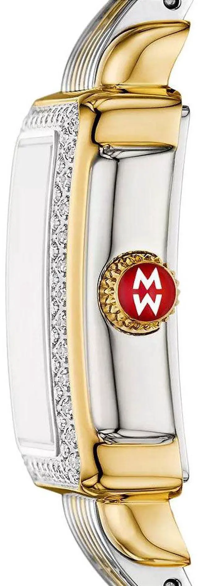 Alt view image 2 of 3 - Michele Deco Madison Mini Two-Tone Steel Diamonds Mother-of-Pearl Dial Rectangle Womens Watch MWW06D000172