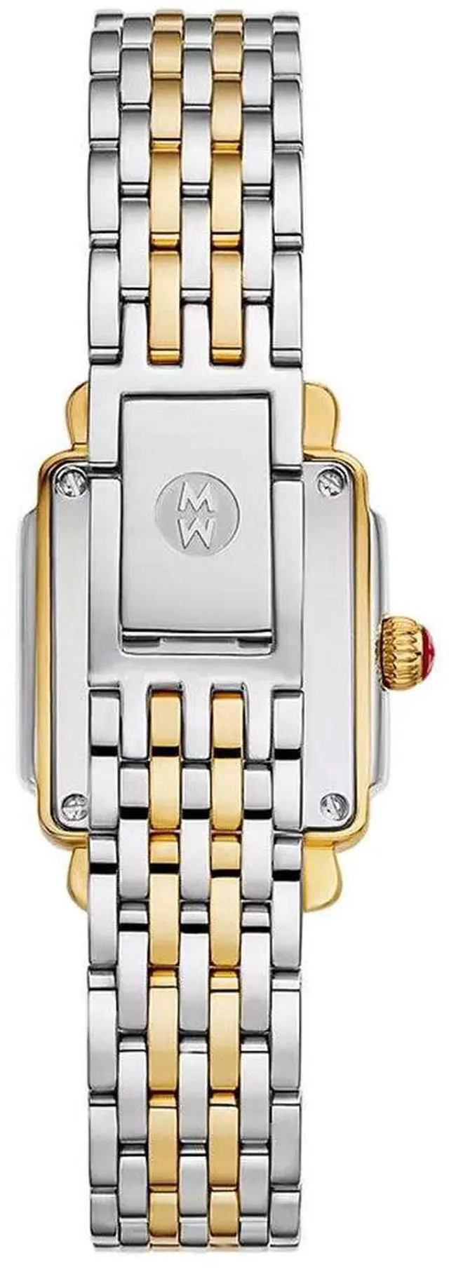 Alt view image 3 of 3 - Michele Deco Madison Mini Two-Tone Steel Diamonds Mother-of-Pearl Dial Rectangle Womens Watch MWW06D000172