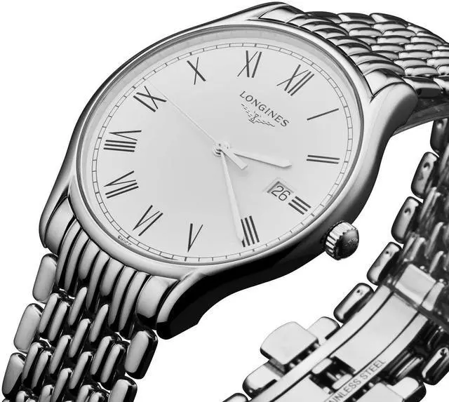 Alt view image 3 of 6 - Longines Lyre Stainless Steel White Dial Date Quartz Mens Watch L4.859.4.11.6