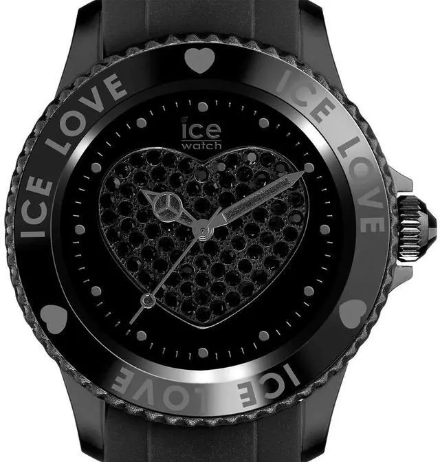 Alt view image 2 of 5 - Ice-Watch Ice-Love Polyamide & Silicone Womens Black Heart Watch LO.BK.B.S.11