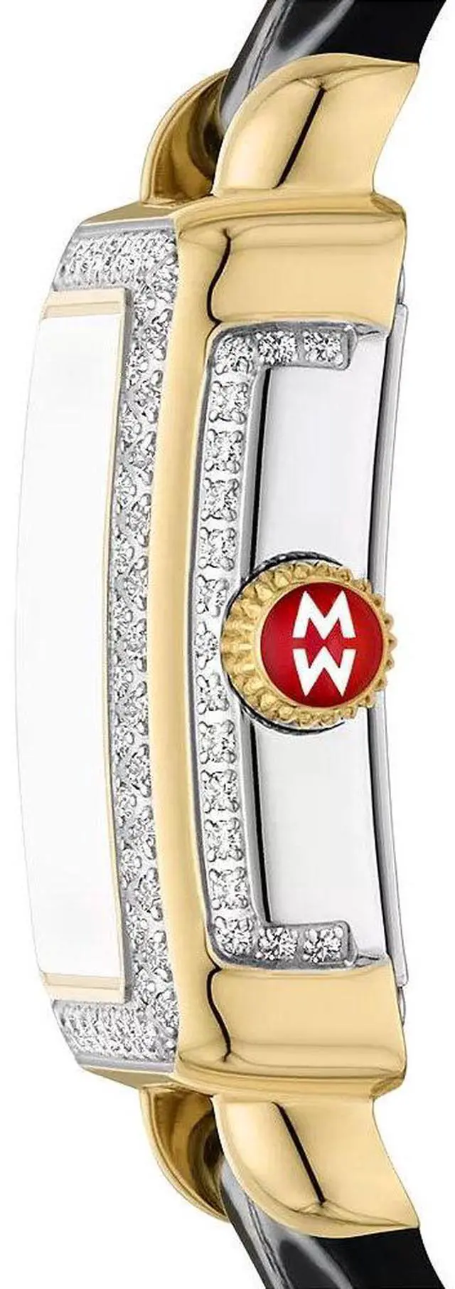 Alt view image 2 of 3 - Michele Special Edition Deco Madison Mini Black Mother-of-Pearl Dial Diamonds Black Leather Strap Women's Watch MWW06D000175