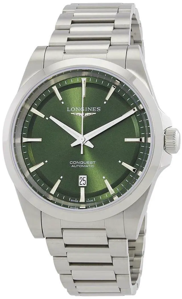 Main image of Longines Conquest Automatic Stainless Steel Green Dial Date Mens Watch L3.830.4.02.6