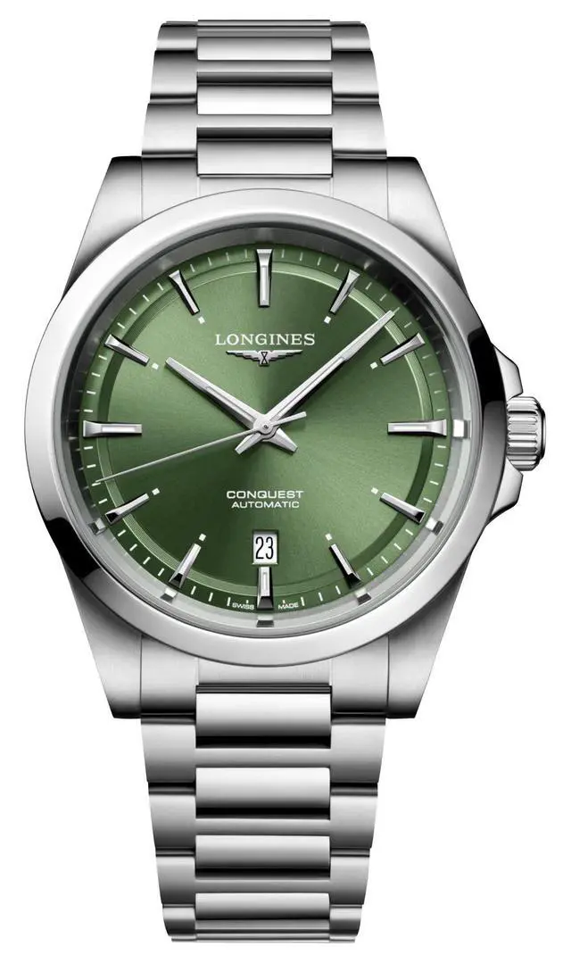 Alt view image 4 of 7 - Longines Conquest Automatic Stainless Steel Green Dial Date Mens Watch L3.830.4.02.6