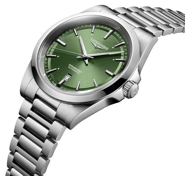 Alt view image 5 of 7 - Longines Conquest Automatic Stainless Steel Green Dial Date Mens Watch L3.830.4.02.6