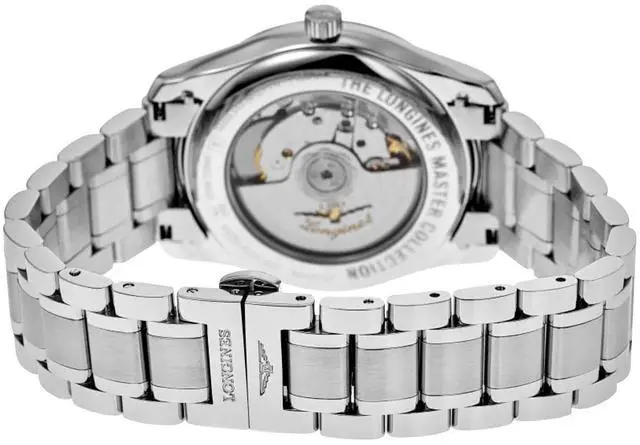 Alt view image 7 of 7 - Longines Master Collection Automatic Stainless Steel Black Dial Moonphase Date Diamonds Mens Watch L2.909.4.57.6