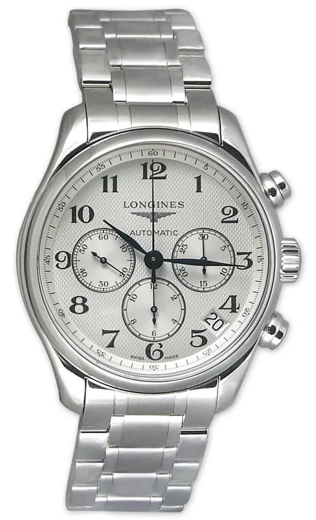 Alt view image 4 of 7 - Longines Master Collection Automatic Chronograph Stainless Steel Silver-Tone Dial Date Mens Watch L2.759.4.78.6