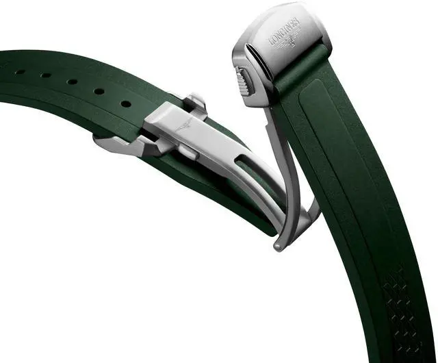 Alt view image 6 of 7 - Longines Conquest Automatic Stainless Steel Green Dial Green Rubber Strap Date Mens Watch L3.830.4.02.9