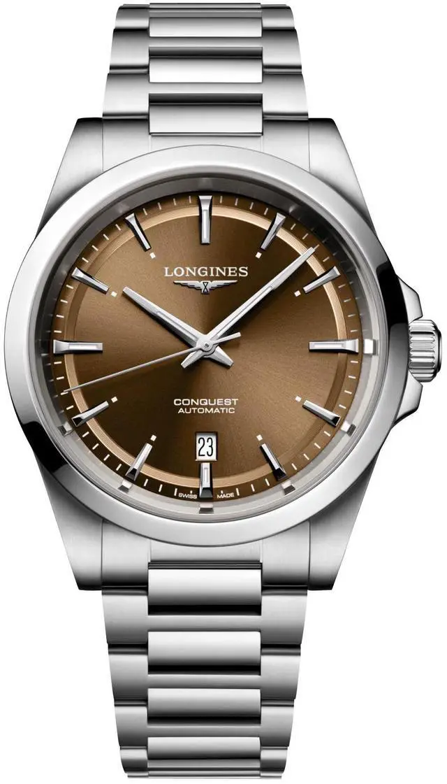 Alt view image 2 of 7 - Longines Conquest Automatic Stainless Steel Brown Dial Date Mens Watch L3.830.4.62.6