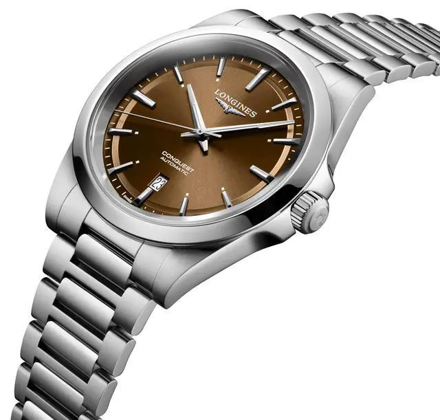 Alt view image 3 of 7 - Longines Conquest Automatic Stainless Steel Brown Dial Date Mens Watch L3.830.4.62.6