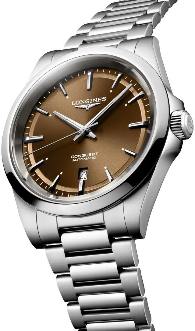 Alt view image 4 of 7 - Longines Conquest Automatic Stainless Steel Brown Dial Date Mens Watch L3.830.4.62.6