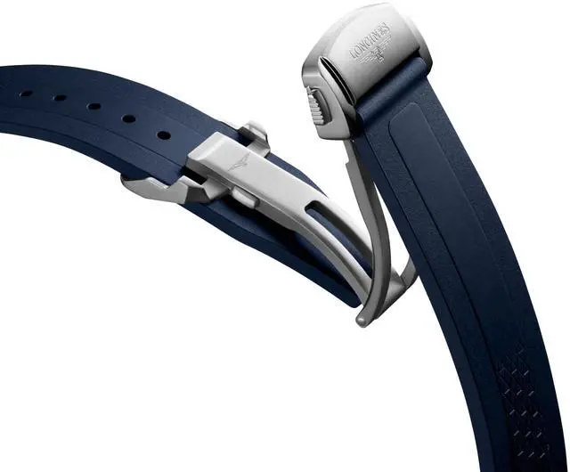 Alt view image 6 of 7 - Longines Conquest Automatic Stainless Steel Blue Dial Blue Rubber Strap Date Mens Watch L3.830.4.92.9