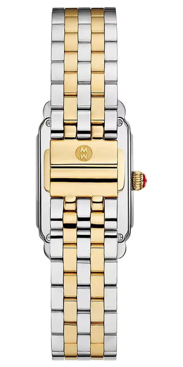 Alt view image 3 of 3 - Michele Deco Park Rectangle Mother-of-Pearl Dial 18K Gold-Plated Steel Womens Watch MWW06E000146