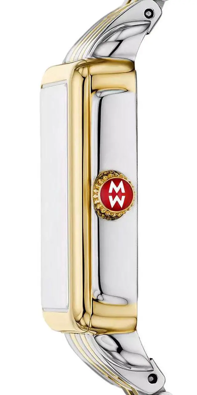 Alt view image 2 of 3 - Michele Deco Park Rectangle Mother-of-Pearl Dial Two-Tone Steel Womens Watch MWW06E000145