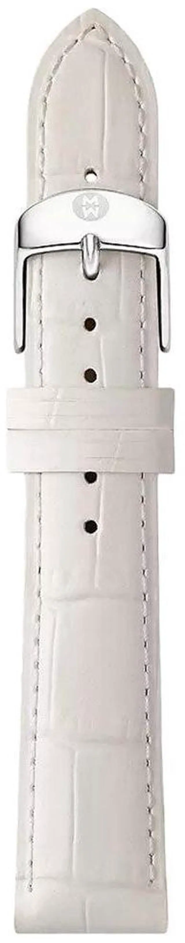 Main image of Michele 16mm White Embossed Alligator Leather Strap MS16AA830100