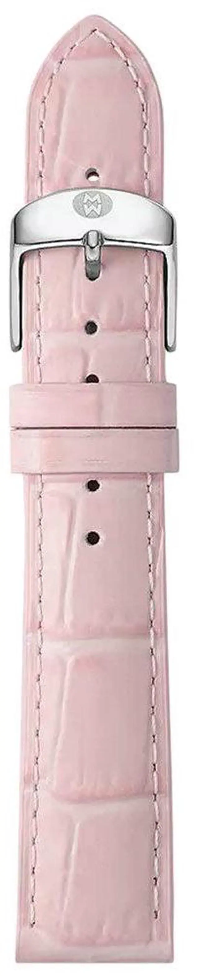 Main image of Michele 16mm Country Rose Pink Embossed Alligator Leather Strap MS16AA830683