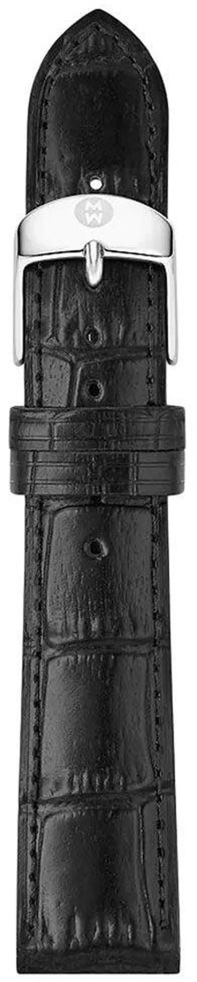 Main image of Michele 18mm Black Embossed Alligator Leather Strap MS18AA830001