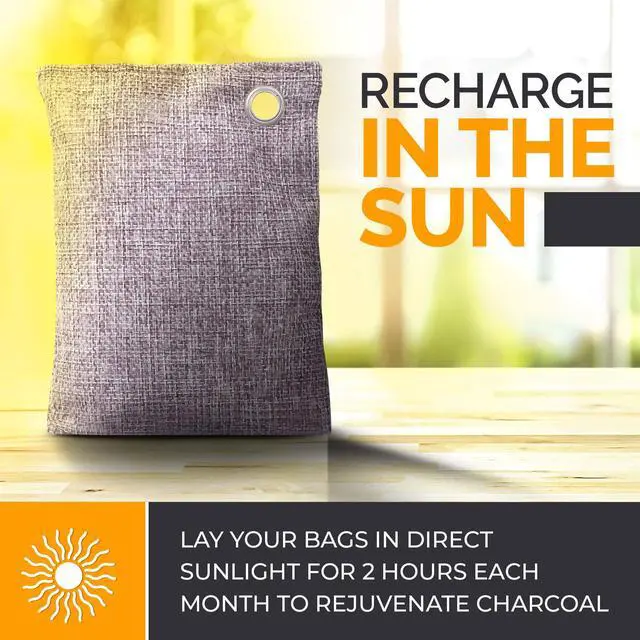 Alt view image 2 of 7 - Activated Charcoal Odor Absorber for Strong Odors in Car, Closet, Shoe, Basement. 10 Activated Charcoal Bags Odor Absorbers for Home. Bamboo Charcoals Air Purifying Bag Charcoals Deodorizer Eliminator