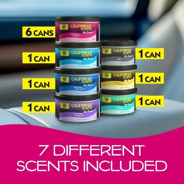 Alt view image 2 of 7 - Can Air Freshener and Odor Neutralizer, Set of 12 Spillproof Cans for Home and Car, Assorted Scents, 1.5 Oz Each (Packaging May Vary)