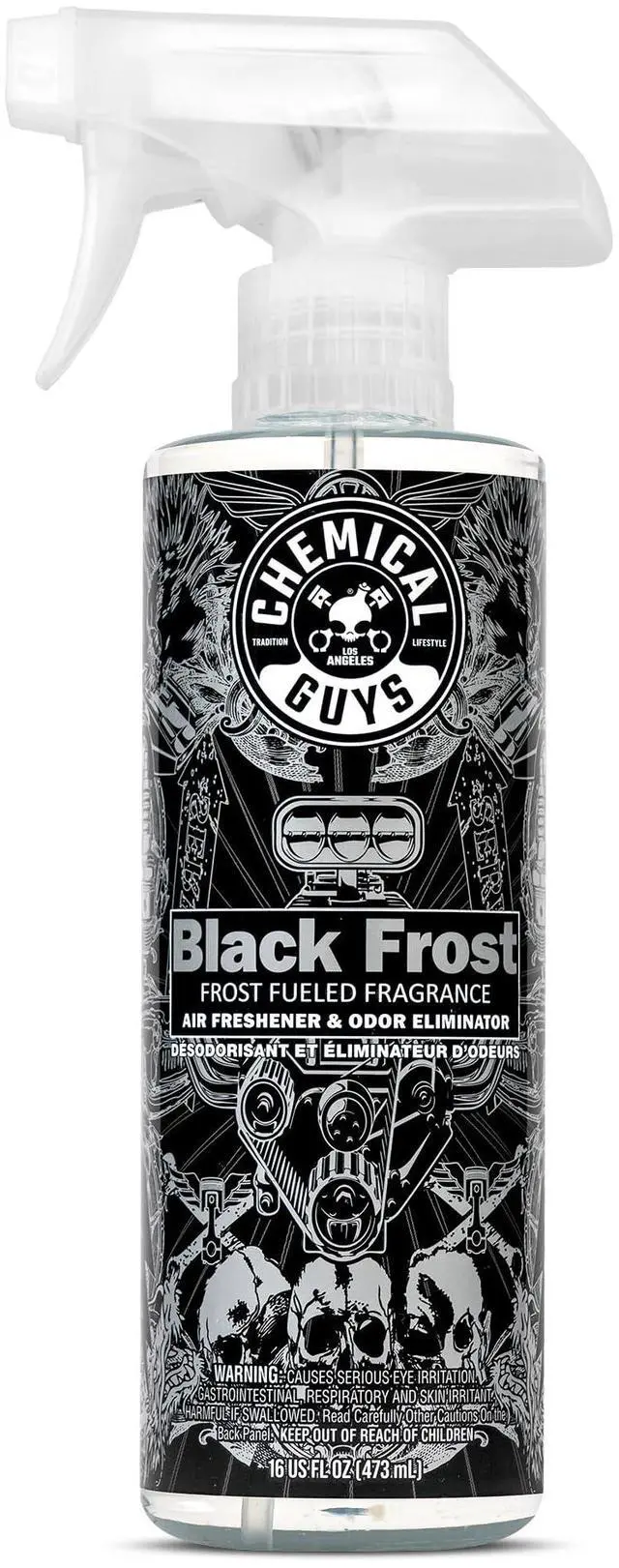 Main image of Black Frost Air Premium Car Air Freshener Spray & Odor Eliminator - Crisp Masculine Scent Spray for Trucks, SUVs, RVs, and Motorcycles - Use in Home, Office, or Garage, 16 oz Bottle