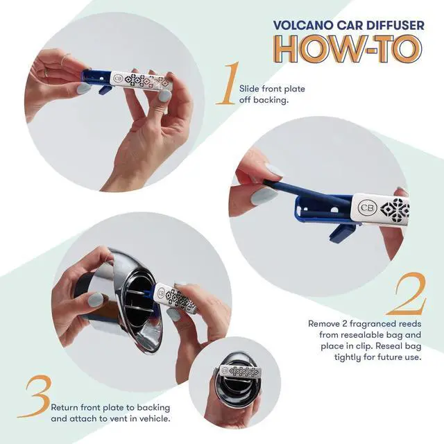 Alt view image 5 of 7 - Volcano Fragranced Car Diffuser with Refills - Volcano Car Air Freshener Diffuser - Includes Tropical Fruit Scented Refills