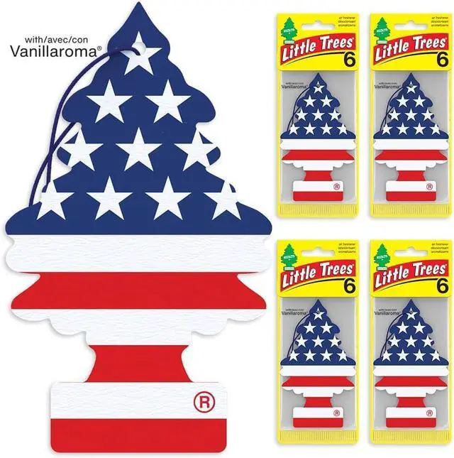 Alt view image 2 of 7 - Car Air Freshener | Hanging Tree Provides Long Lasting Scent for Auto and Home | Vanilla Pride | Red White and Blue, 24 Air Fresheners