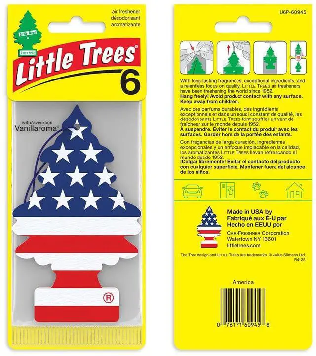 Alt view image 3 of 7 - Car Air Freshener | Hanging Tree Provides Long Lasting Scent for Auto and Home | Vanilla Pride | Red White and Blue, 24 Air Fresheners